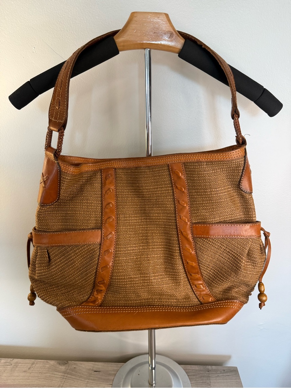 Fossil Leather-Trim Shoulder Bag